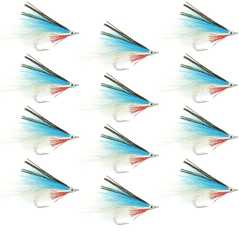 Lefty’s Deceiver Saltwater Streamer Fly – Blue/White – 1 Dozen Hook Size 1/0