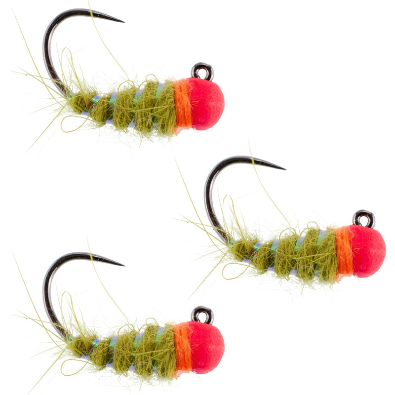 3 Pack Tungsten Hot Bead Walt’s Worm Jig Tactical Czech Nymph Euro Nymphing Fly – Hook Size 12