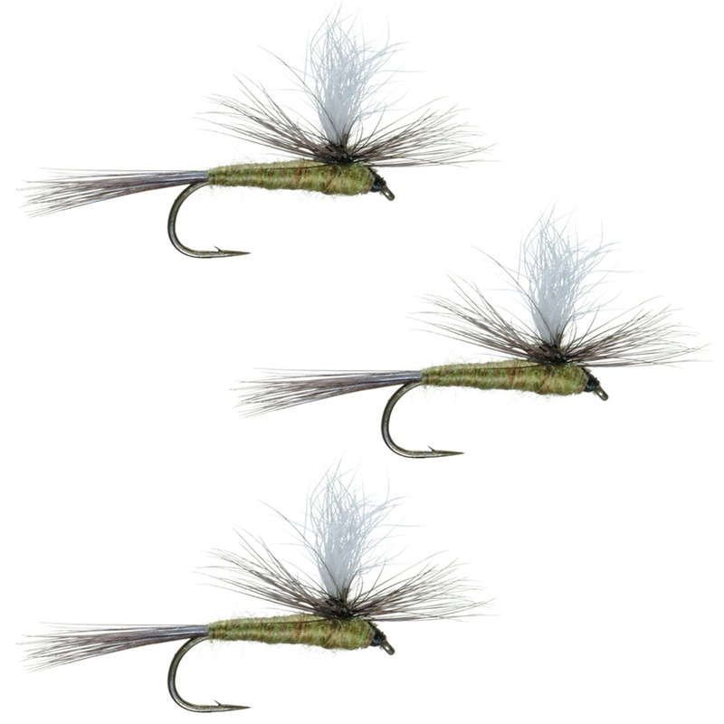 3 Pack Blue Wing Olive BWO Parachute Dry Fly – Hook Size 18