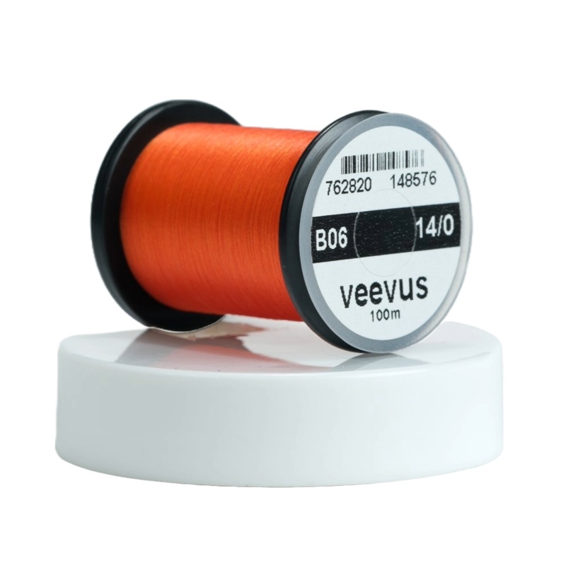 14/0 Veevus Thread|Black (B01)|White (02)|Dark Brown (B03)|Red (B04)|Gray (B05)|Orange (B06)|Dun (B07)|Brown (B09)|Tan (B10)|Claret (B11)|Pale Red (B12)|Light Cahill (B13)|Olive (B14)|Pale Green (B15)|Pink (B16)|Fl. Yellow Chartreuse (B17)|Fl. Orange (B18