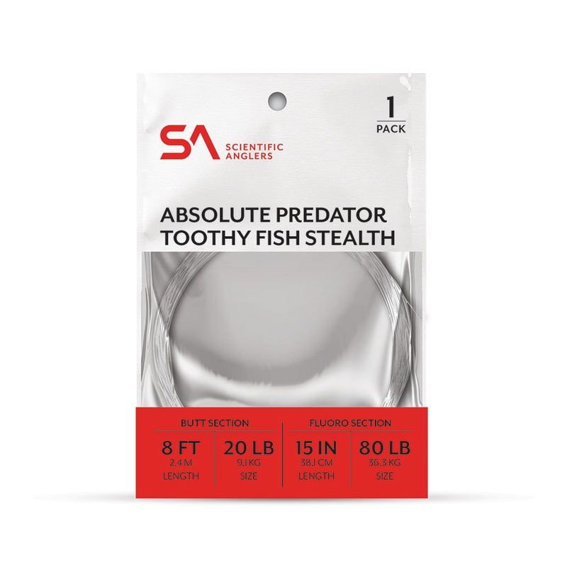 Scientific Anglers – Absolute Predator Toothy Fish Stealth Leader 8′ 80lb/20lb