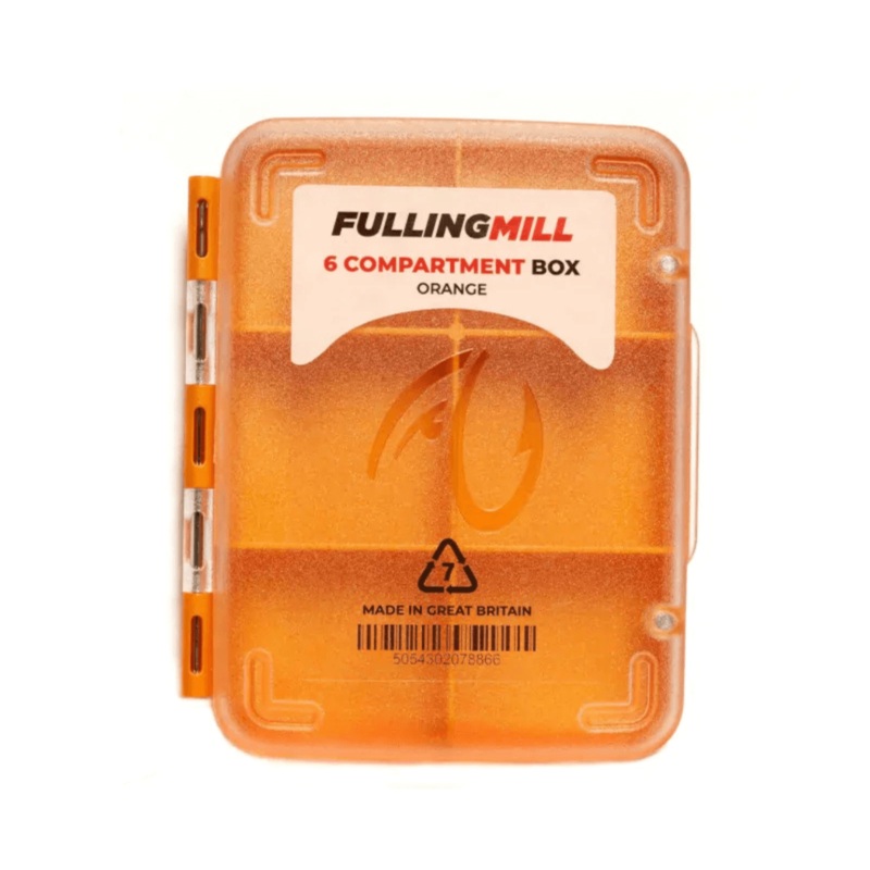 Fulling Mill – 6 Comp Fly Box|Orange|Grey