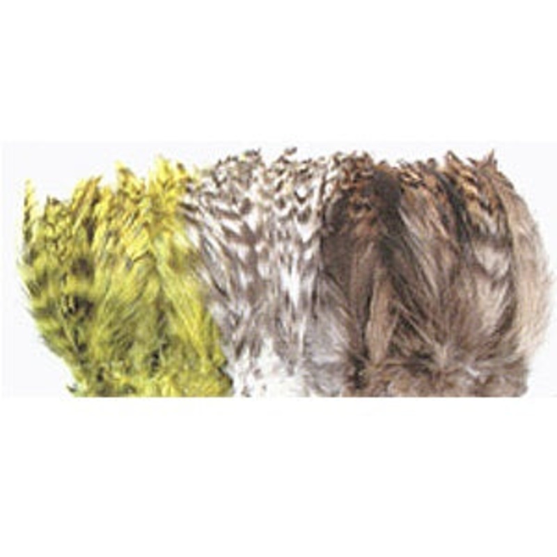 Barred Neck Hackle–Wapsi|Brown|Natural Barred|Olive|Purple|Tan