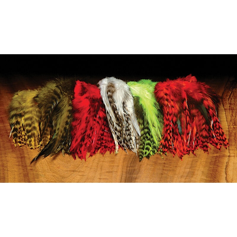 Strung 4-6 inch Grizzly Variant Saddle Hackle–Hareline