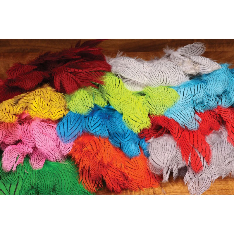 Strung Silver Pheasant Body Feathers–Hareline