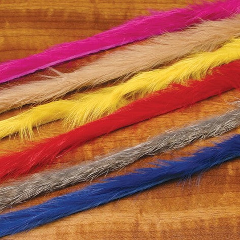 Micro Rabbit Strips–Hareline|Black|Brown|Chartreuse|Flesh|Fuchsia|Fl. Orange|Gold Variant|Hot Pink|Light Brown (Ginger)|Olive|Olive Variant|Peach|Purple|Salmon Pink|Tan|White|Yellow
