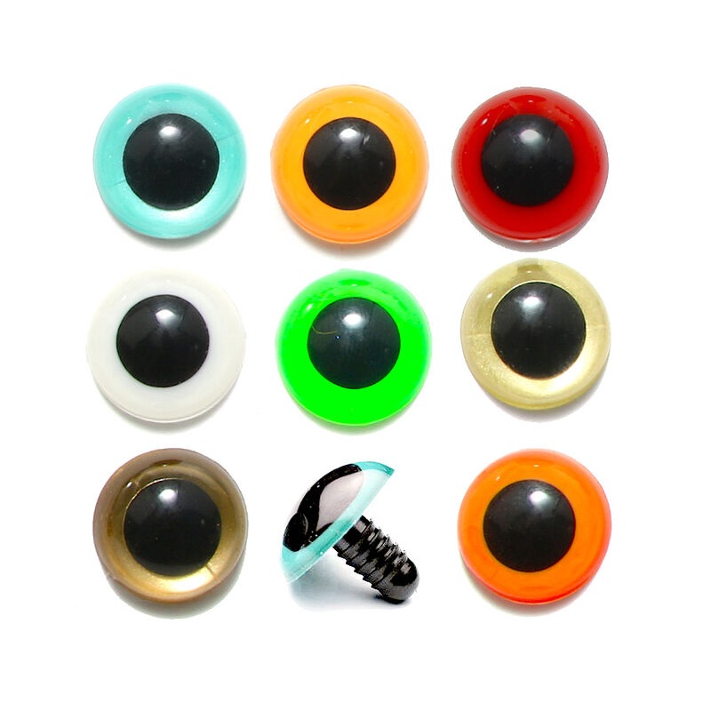 Posted Dome Eyes–Hareline|Fl. Green/Chartreuse|Pearl|Blue Pearl|White|Yellow|9mm Large|7.5mm Medium|6mm Small