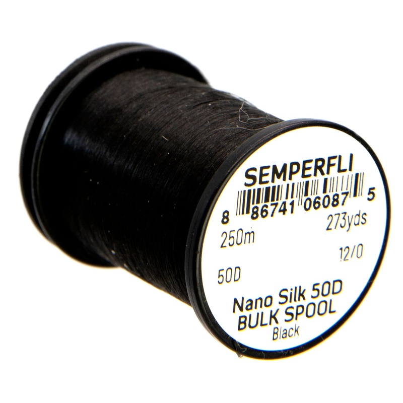 Semperfli Nano Silk 50D 12/0|Black|Brown|Copper|Gray|Olive|Orange|Pink|Red|White|Yellow