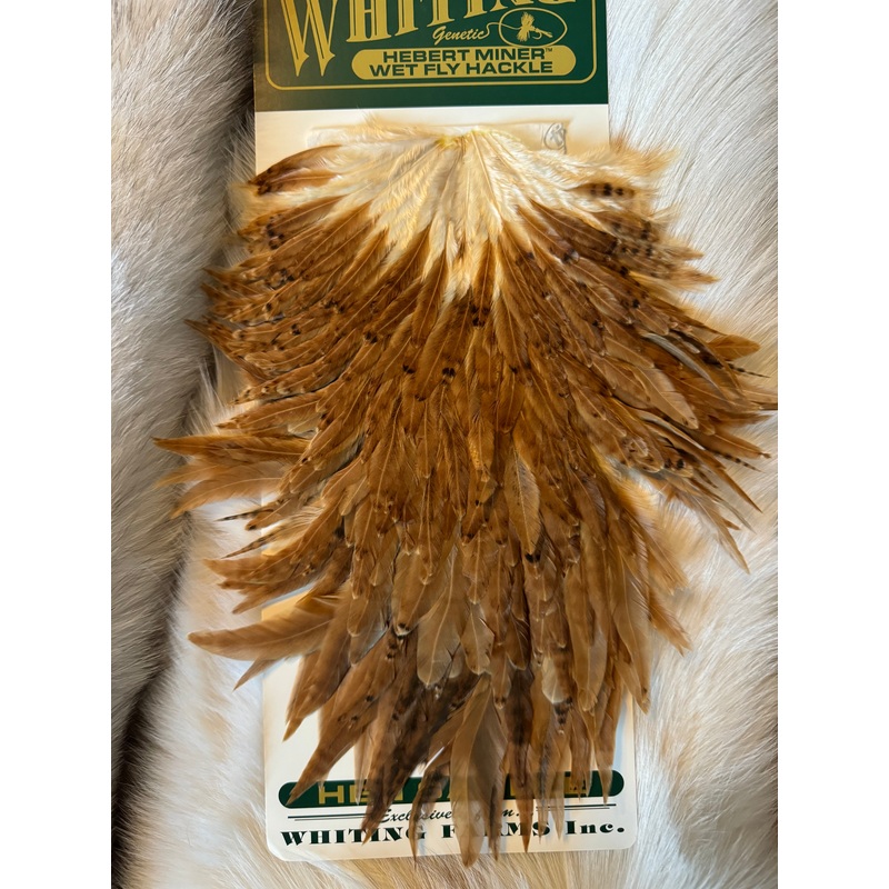 Whiting Farms – Hebert Miner Wet fly Hackle – Brown Saddle