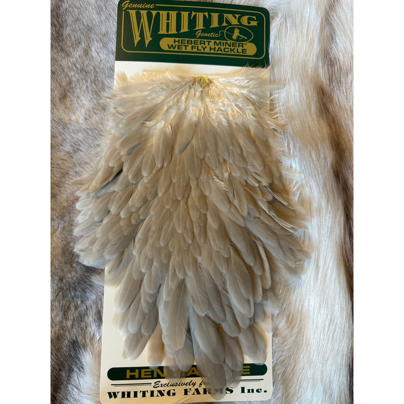 Whiting Farms – Hebert Miner Wet fly Hackle – Light Tan Dun Hen Hackle
