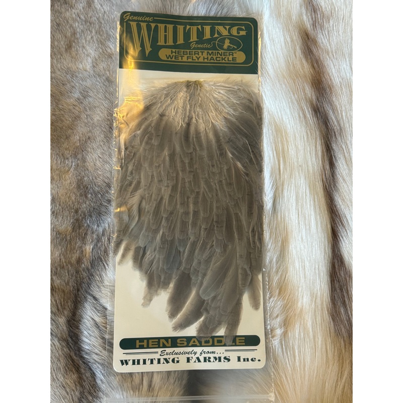 Whiting Farms – Hebert Miner Wet fly Hackle – Medium Grey Dun Hen Hackle