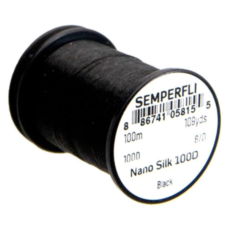 Semperfli Nano Silk 100D 6/0|Black|Brown|Copper|Gray|Olive|Orange|Pink|Red|White|Yellow