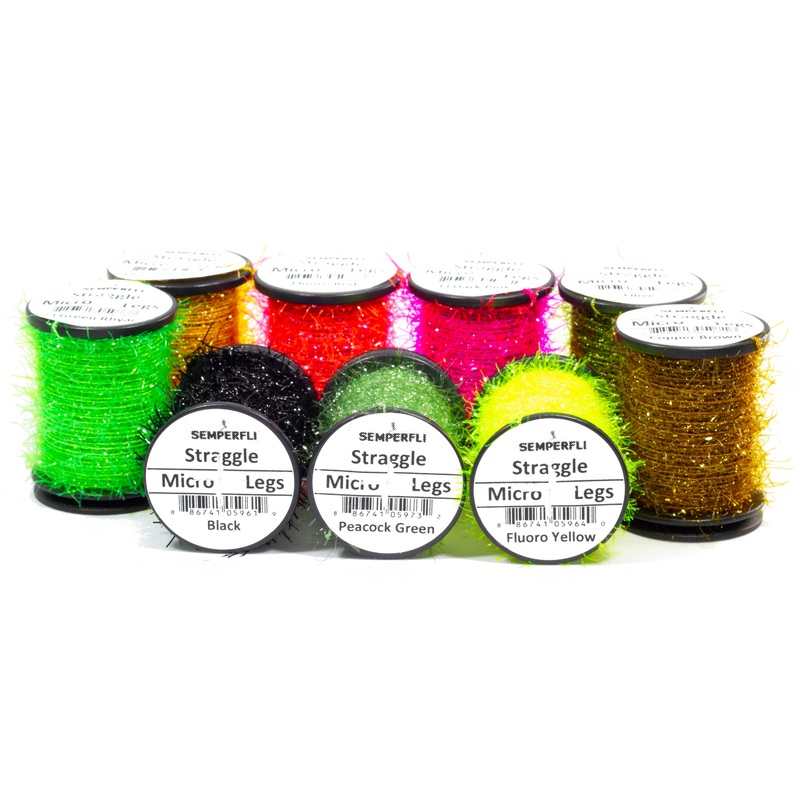 Semperfli Straggle Legs|Black|Brown|Copper Brown|Fl. Dark Pink|Fl. Green Rhyac|Fl. Orange|Fl. Orange Sunburst|Fl. Red|Fl. Yellow|Gray|Litchen|Olive|Peacock Green|Red|Sky Blue|Shell Pink|White