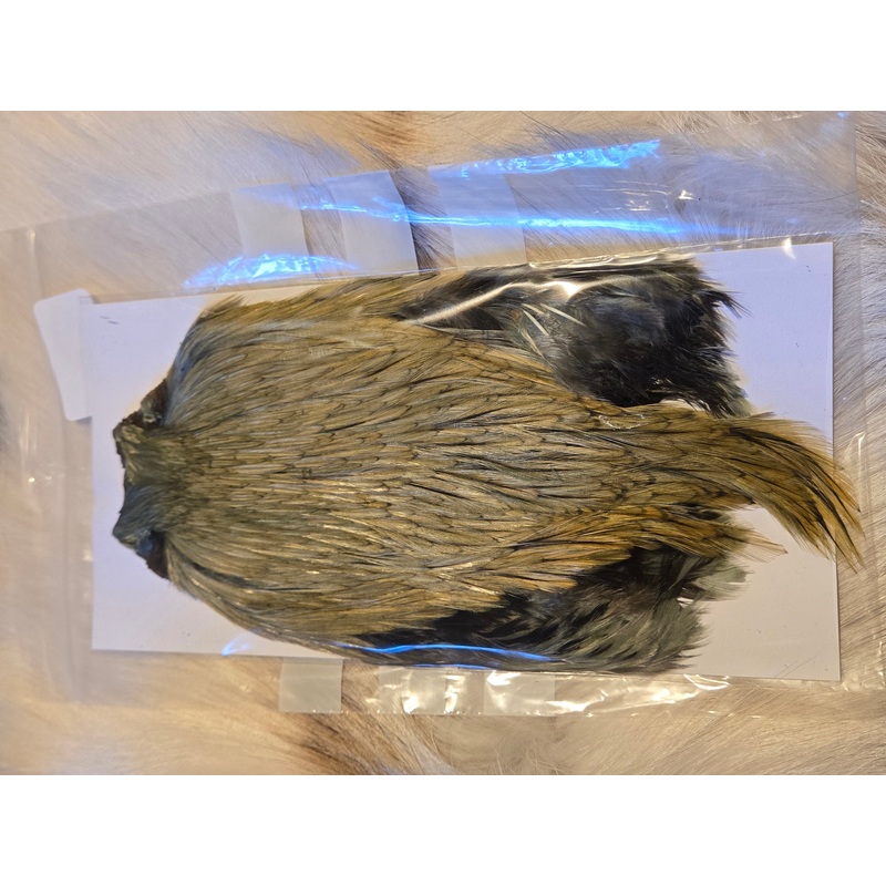 Indian Cock Neck Capes|Badger|Dark Olive (Dyed)|Furnace|Medium Olive (Dyed)|Natural Brown|Natural Grizzle|Yellow / Olive (Dyed)|Light Badger