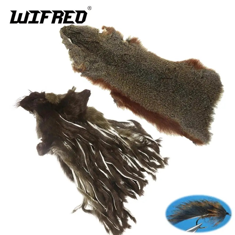 Fly Fishing Squirrel Fur Whole Squirrel Skin Natural Thick Hair Zonker Strip Nymphs Lure Fly Tying Dubbing Materials