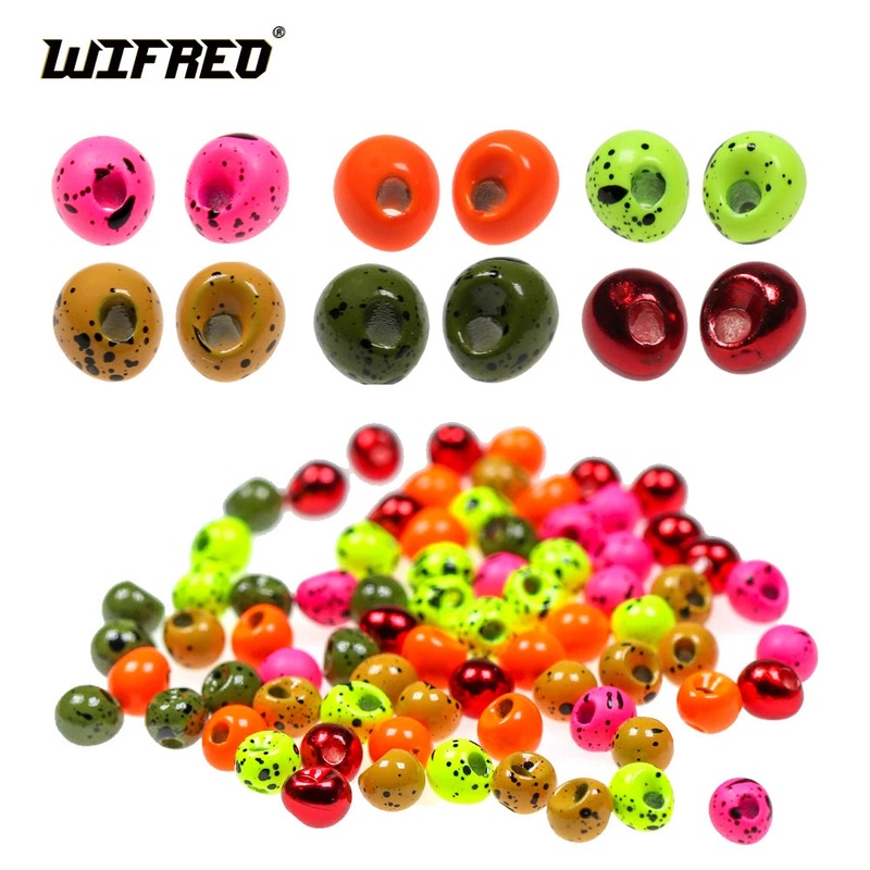 WIFREO 20pcs 2.3/2.8/3.3/3.8mm UV Offset Tungsten Beads/Jig Off Beads Fly Tying Beadhead Material Fishing Accessories