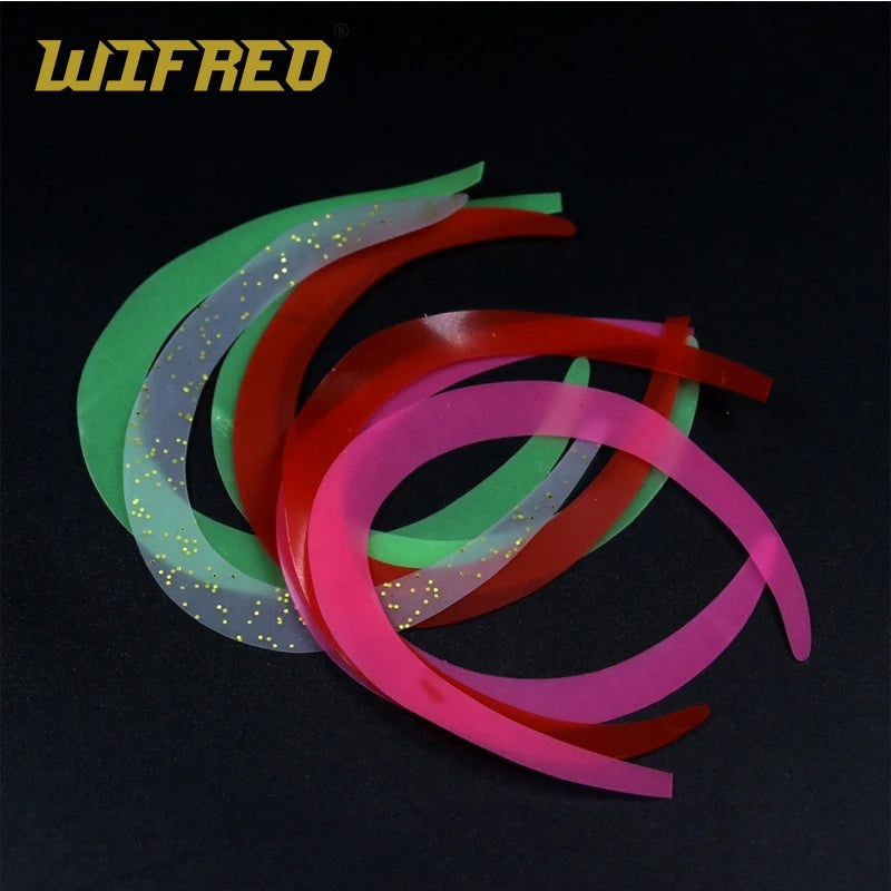 Wifreo 10pcs/bag Size M Fly Tying Wriggle Tail for Pike Salmon Saterwater Fly Tying Streamers White Green Red Orange