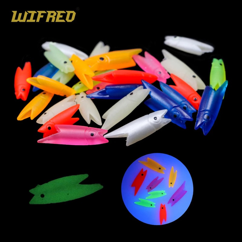 Wifreo 50pcs Lumo Silicone Fish Head For DIY Sabiki Rig Material Soft Lure Bait for Makerel Fishing Tackle Accessories