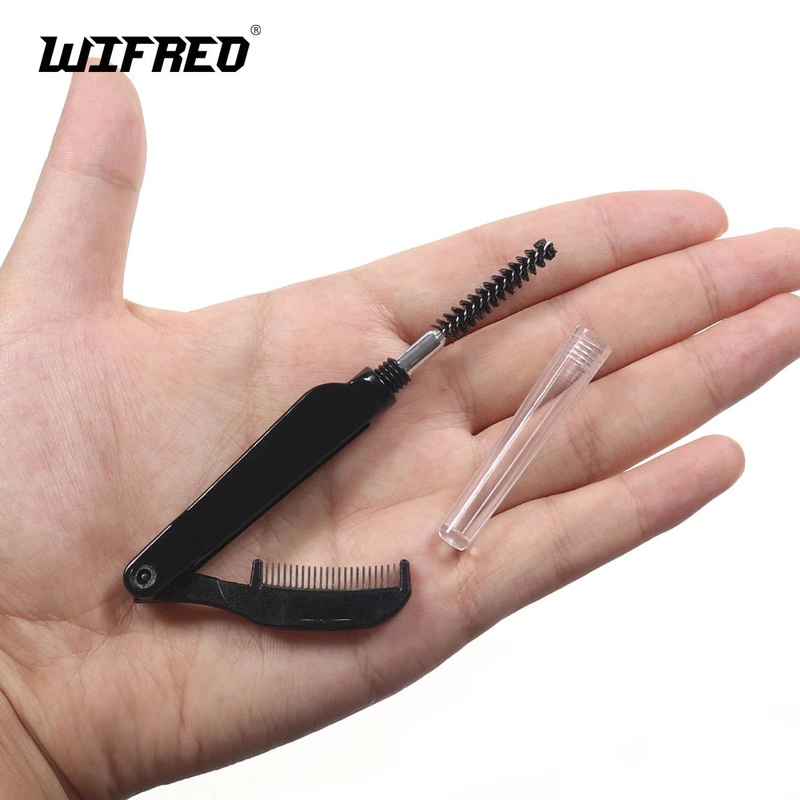 2 In 1 Fly Tying Tool Foldable Stainless Steel Teeth Comb& Nylon Dub Brush Tease Out Feather Fiber Dubbed Legs Wings Bodies