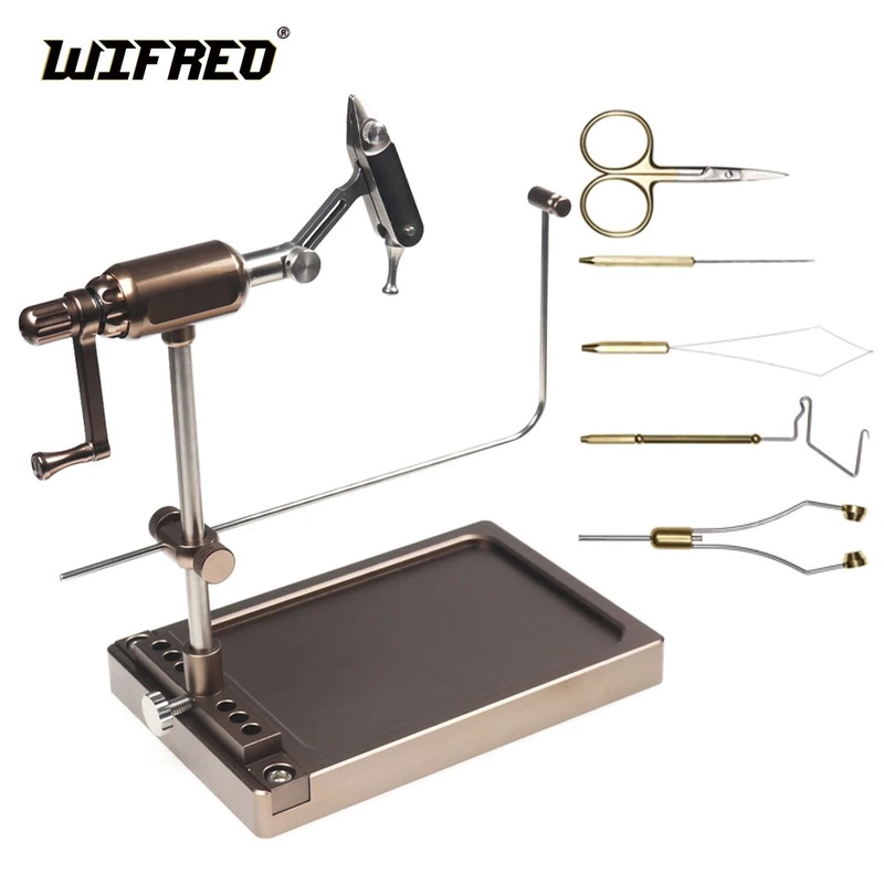 Wifreo 360 Rotary Fly Tying Vise Artificial Flies Making Tool with Base Adjustable Fly Fishing Equipment Lure Maker Tackle Kit