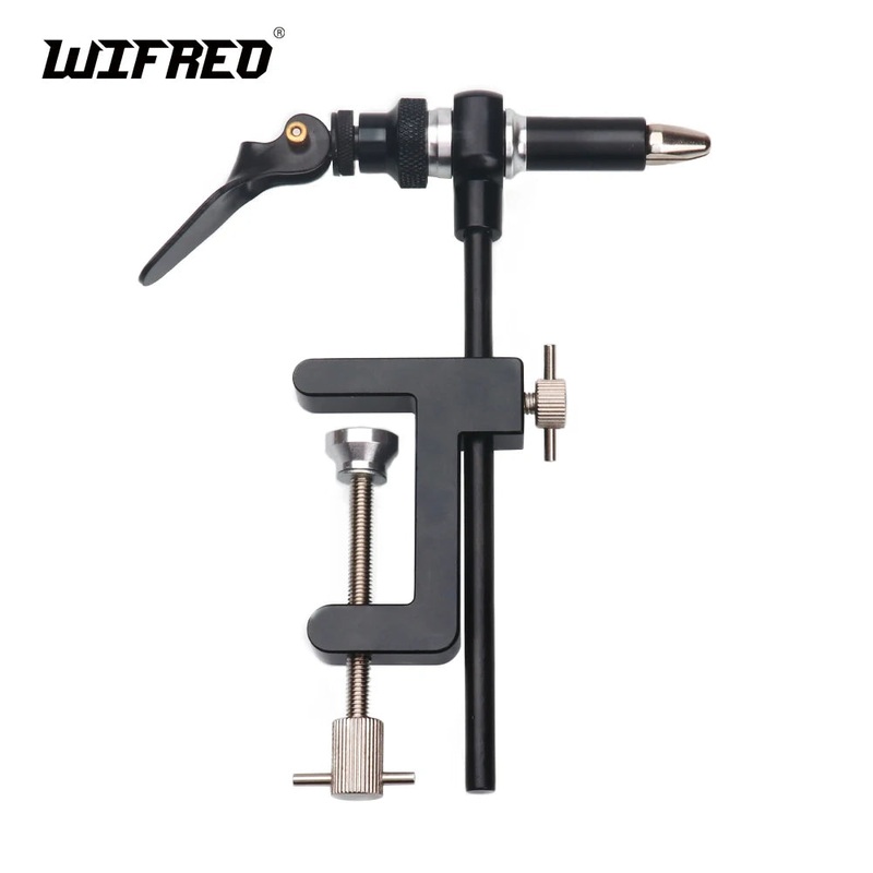 WIFREO C-clamp Fly Tying Vise Tools Safety Holding Fishing Hook Rotary Tying Vise with Steel Hardened Jaw Tying Thread