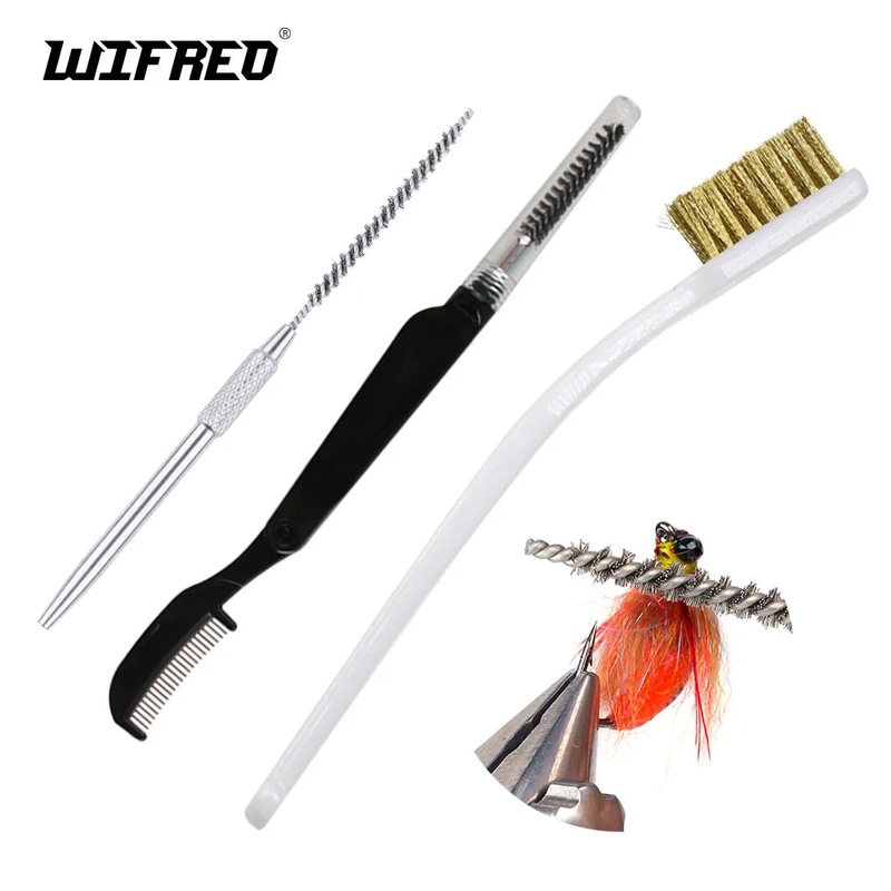 Wifreo Fly Tying Dubbing Brush & Comb Stainless/Copper Wire Brushes Fly Tying Tools For Tease Out Feather Fiber Dubbed Legs Wing