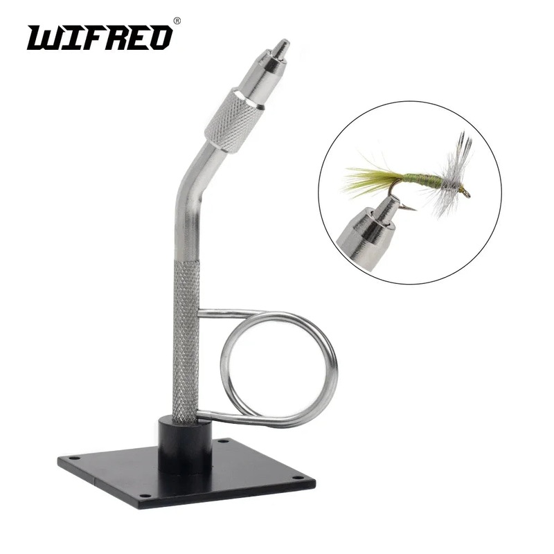 Wifreo Portable Fly Tying Vise with Base Travel Pocket Size Mini Metal Hook Binding Tool For Hook Size 14 ~ 20 Hand Vise