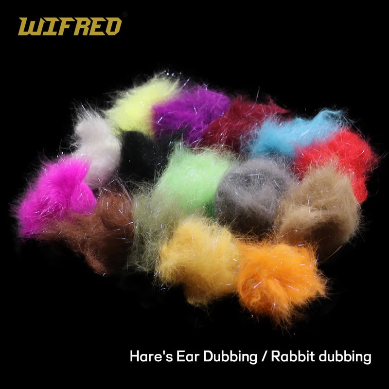 2Bag 15 Color Fly Tying Rabbit Dubbing Hare’s Ear Body Dub Fiber Plus Flash Ice Dub Caddis Nymph Scud Caddis Fly Tying Material
