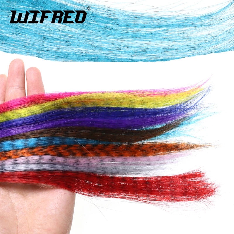 2pcs zebra synthetic hair grizzly fiber for tying pike streamers fly tying material buck tail saltwater minnow flies fiber