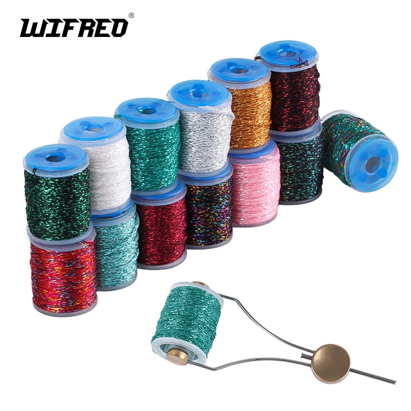 WIFREO 1/2pc Holographic Flat Braid /Synthetic Mylar Tube Body Material Sparkling Tinsel Streamers Nymph Fly Tying Materials