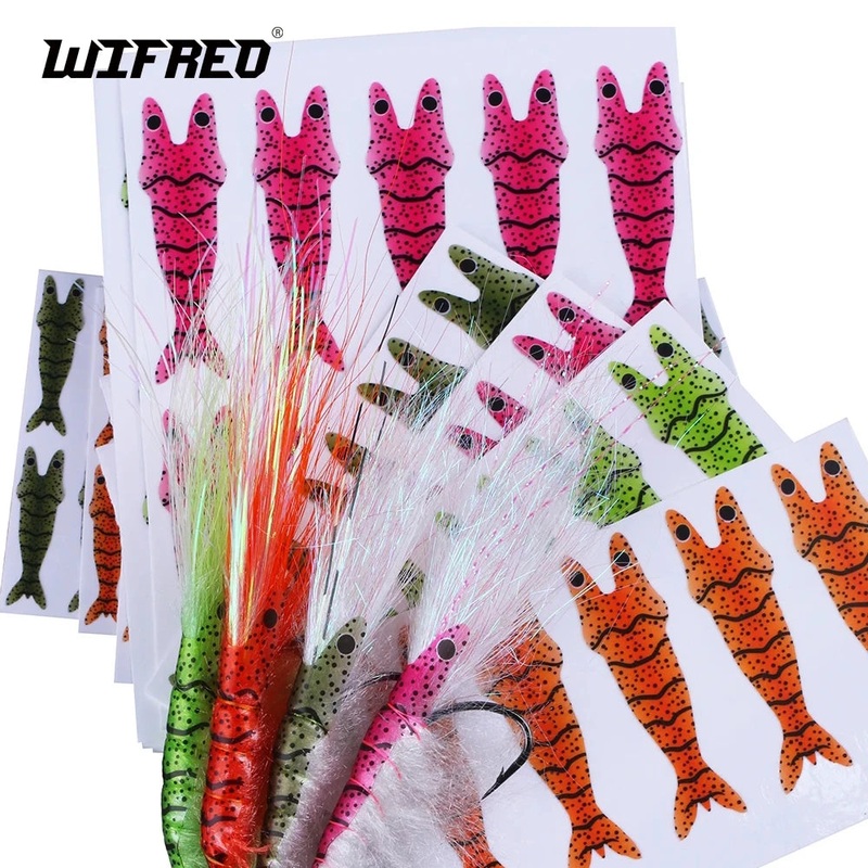 Wifreo 2/4 Packs Realistic Shrimp Back Film Fly Tying Thin Skin Prawn Scud Back Segment Body Wrap Fly Tying Materials Lure Baits