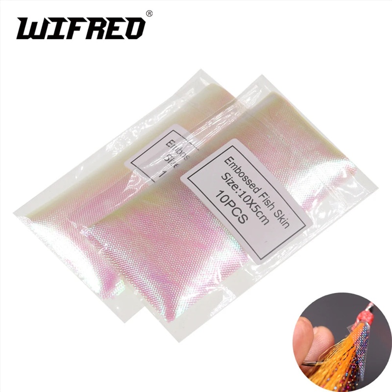 Wifreo 20pcs Rainbow Flashback Fish Skin for Sabiki Rig Fly Saltwater Fishing Jig Assist Hook Fly Tying Material