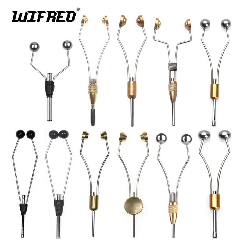 Wifreo Fly Tying Bobbin Holders Bi-ceramic Tip Stainless Tungsten Alloy Brass Fly Tying Tools for Fishing Flies Trout Lure Bait