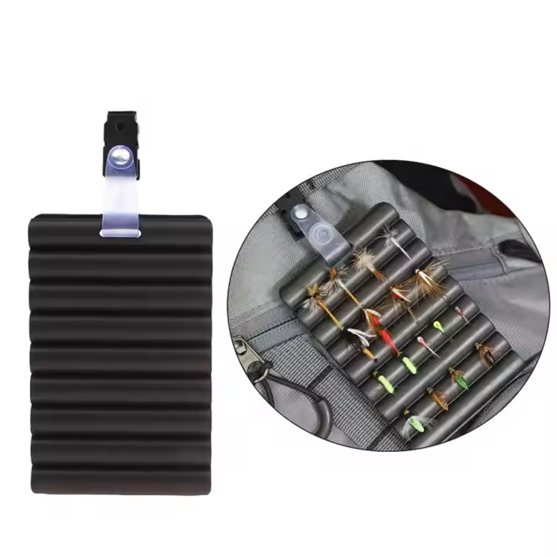 Fly Fishing Ripple Foam Fly Patch, Fly and Hook Storage EVA Foam Hanger with Clip