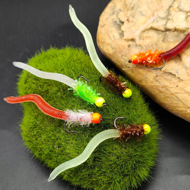 Squirmy Worm Fly Luminous Soft-Bait Trout Lure Fly Fishing Lure