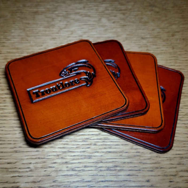 Troutlore Leather Drinks Coaster