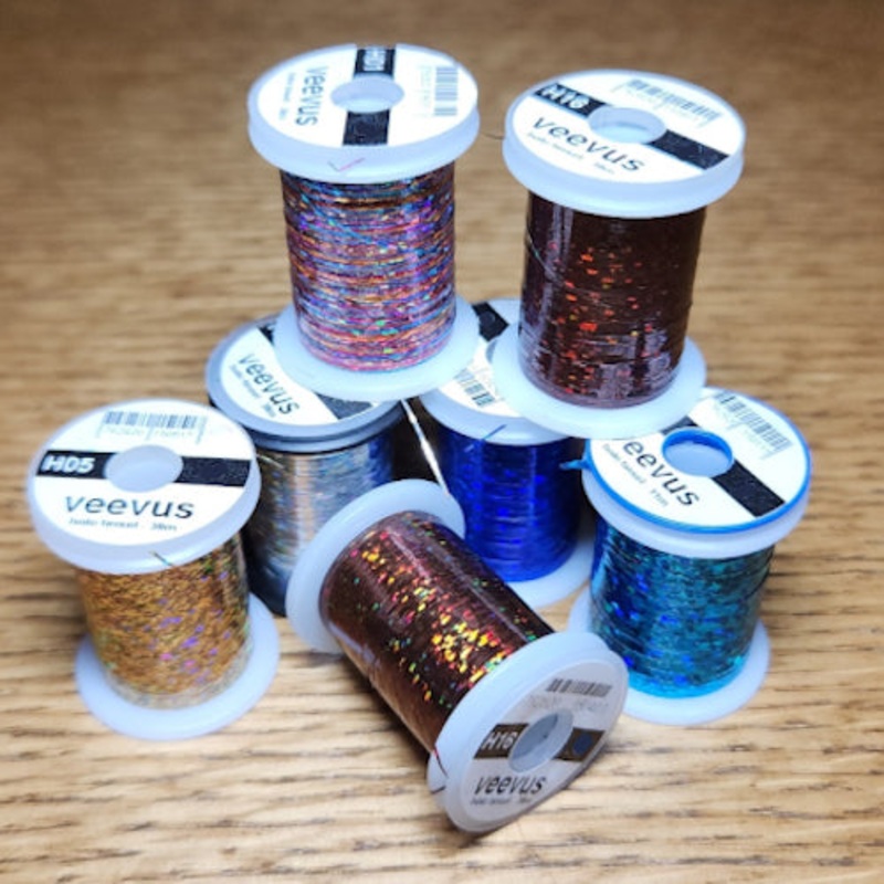 Veevus Holographic Tinsel|Small|Medium|Large|Rainbow|Chartreuse|Red|Silver|Gold|Teal|Blue|Brown