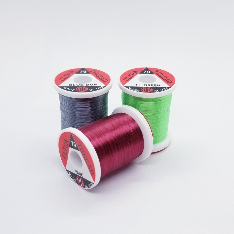 UTC Ultra Thread 70 Denier|White|Black|Red|Brown|Blue Dun|Olive|Wood Duck|Purple|Olive Green|Rusty Brown|Burnt Orange|Hopper Yellow|Fluo Fire Orange|Fluo Orange|Fluo Green|Gray Brown|Fluo Yellow|Fluo White|Tan|Cream|Yellow|Fluo Chartreuse|Fluo Pink|Light