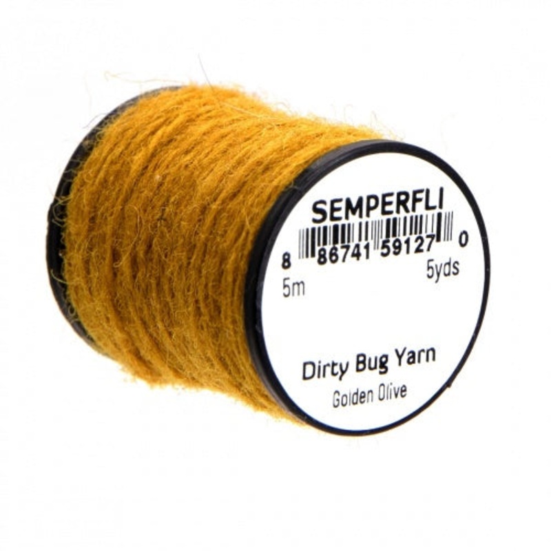 Semperfli Dirty Bug Yarn|Black|Caddis Brown|Chartreuse|Cinnamon|Caddis Pupa|Danica|Dark Olive (Dirty)|Grey Caddis|Golden Olive|Green Olive|High Contrast Olive|Ivory|Litchen|Mottled Caddis|Mottled Caddis Green|Mottled Golden Olive|Mottled Olive|Orange Aphi
