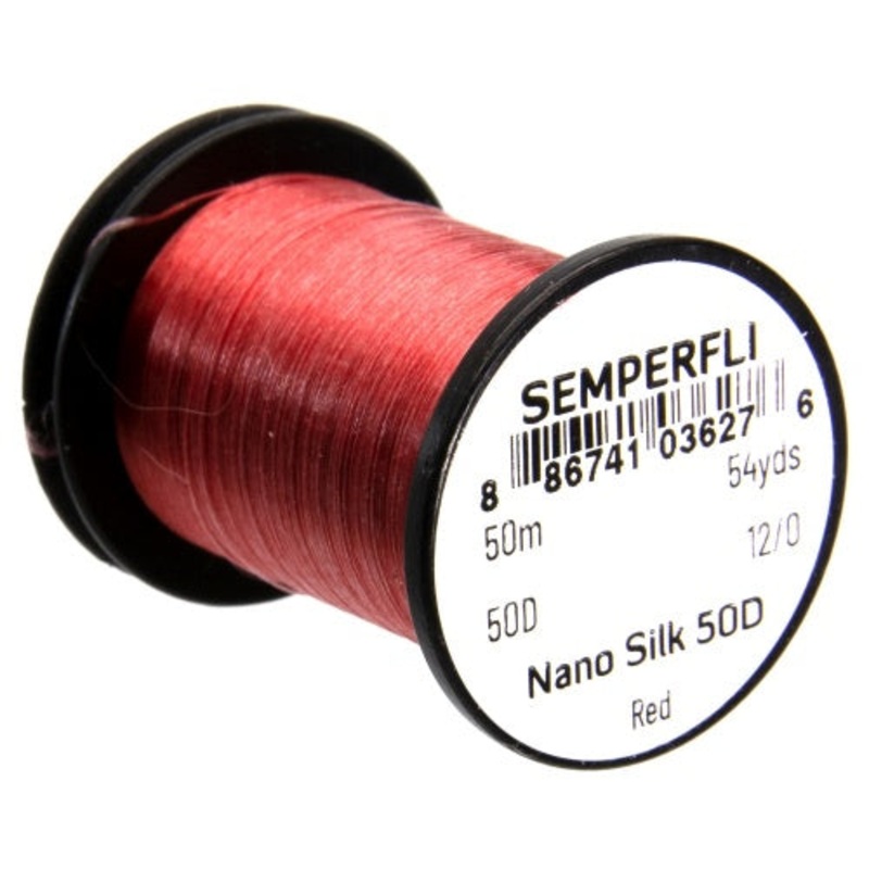 Semperfli Nano Silk 50D 12/0|Black|Brown|Copper|Gray|Olive|Pink|Red|White|Yellow|Orange