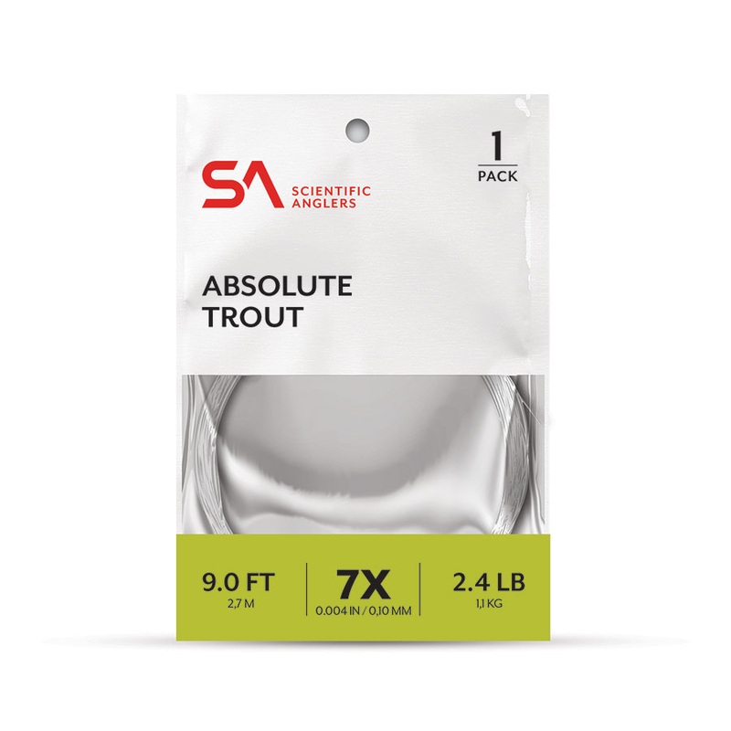 ABSOLUTE TROUT LEADER|0X|1X|2X|3X|4X|5X|6X|7.5|9’|1-PACK|3-PACK