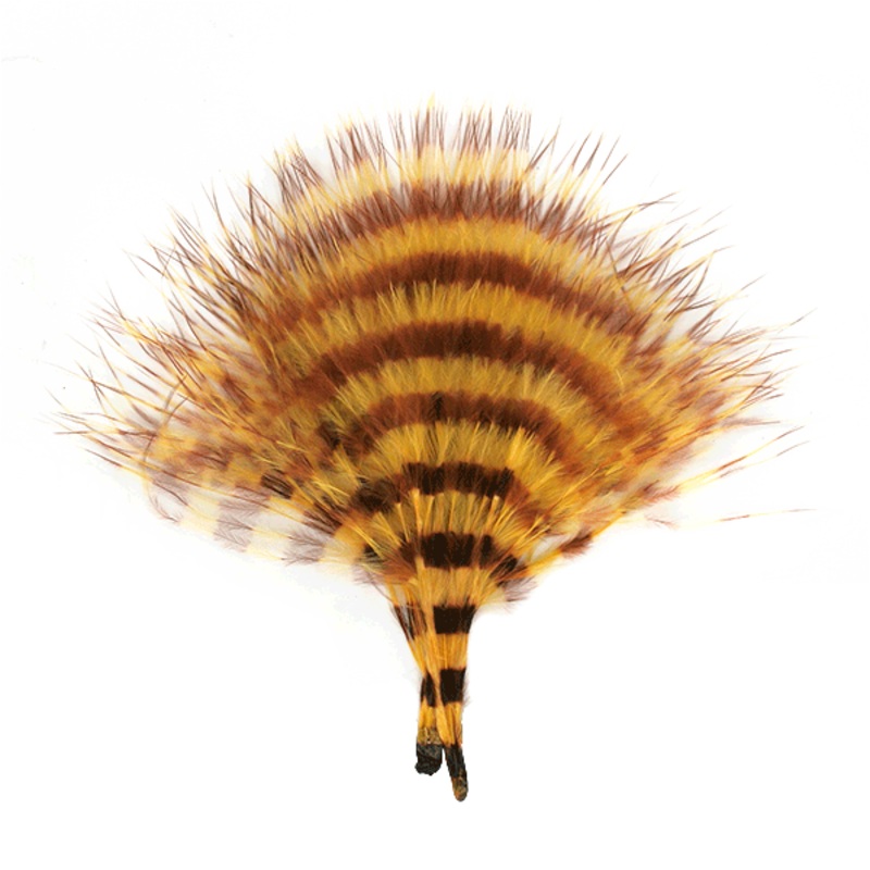 Barred Marabou Blood Quill|YELLOW/BROWN|TAN/BLACK|TAN/OLIVE|BROWN/BLACK|BLUE/BLACK|OLIVE/BLACK|CHARTREUSE/BLACK|TAN/BROWN|YELLOW/BLACK|PURPLE/BLACK|BURNT ORANGE/BLACK|OLIVE/BROWN|GREY/BLACK|WHITE/BLACK|OLIVE BROWN/BLACK