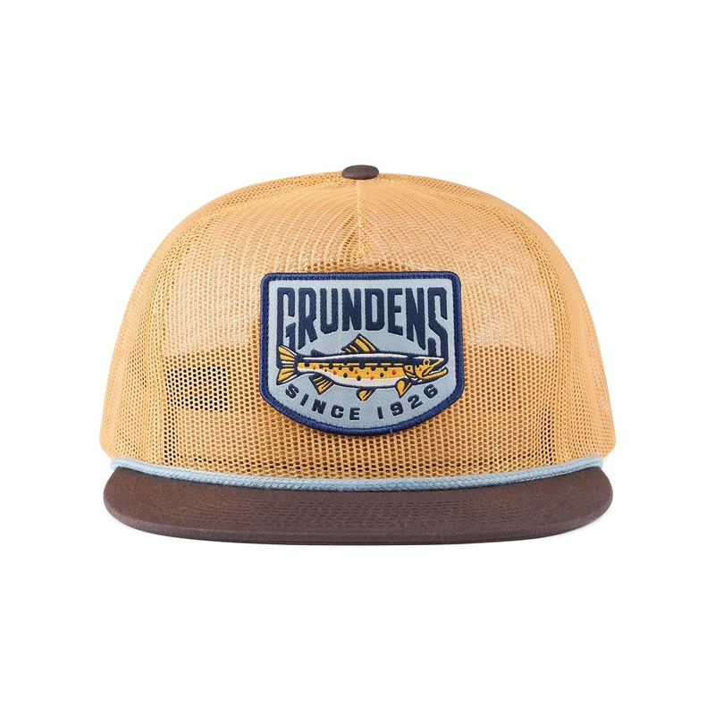TROUT PATCH MESH TRUCKER WHISKEY/DARK BROWN