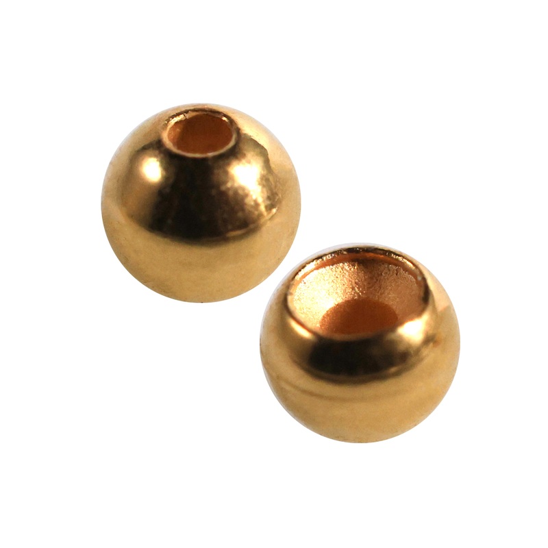 100 Pack Temorah Brass Fly Tying Beads,Round Ball Beads Fly Tying Materials