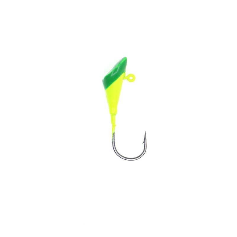 Temorah Shad Darts Jig Heads|1/64 oz. (50 Pack)|1/32 oz. (50 Pack)|1/16 oz. (50 Pack)|1/8 oz. (50 Pack)|1/4 oz. (50 Pack)|Orange/Chartreuse|Green/Chartreuse|Purple/Pink|Red/Chartreuse|Red/White|Red/Blue
