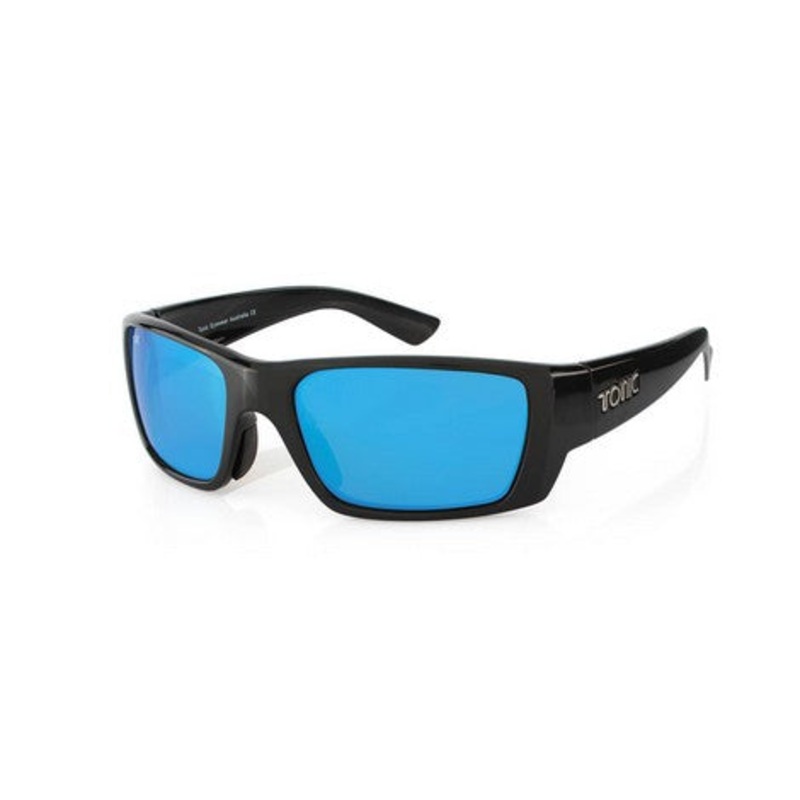 Tonic Eyewear Rise Sunglasses|Shiny Black|Blue Mirror|Photochromic Copper