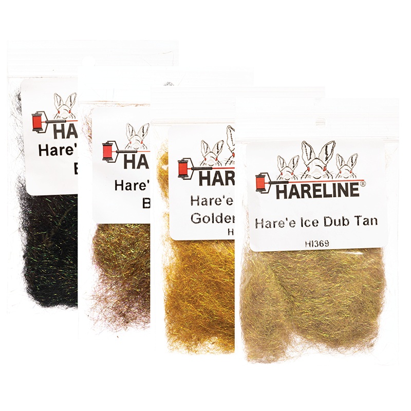 Hareline Hare’e Ice Dub|Black|Brown|Golden Brown|Tan