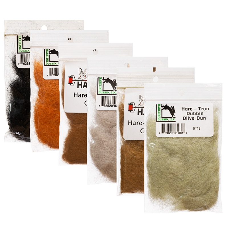 Hareline Hare-Tron Dubbing|Black|Cinnamon Caddis|Ginger|Golden Stone|Light Gray|Light Olive Brown|Olive Brown|Olive Dun
