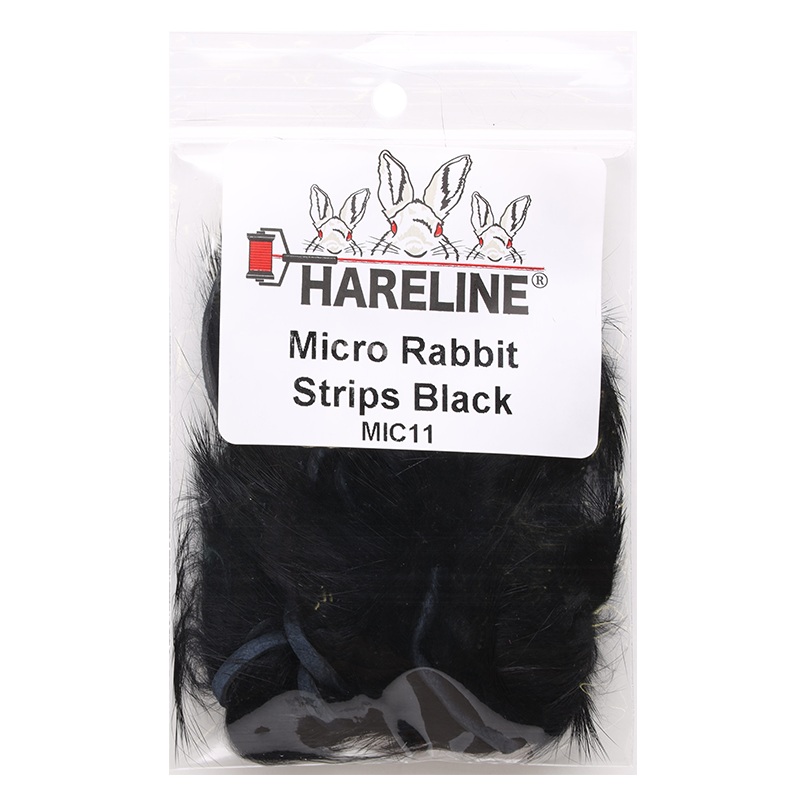 Hareline Micro Rabbit Strips|Black|Olive Variant|Brown|White|Grizzly|Tan|Olive|Gold Variant