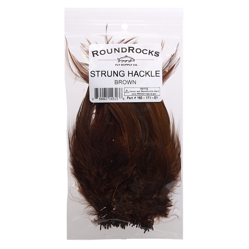 RoundRocks Strung Hackle|Brown|Black|Olive|White|Purple